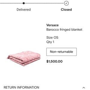 Versace Pink Barocco Jacquard Fringed Throw Blanket